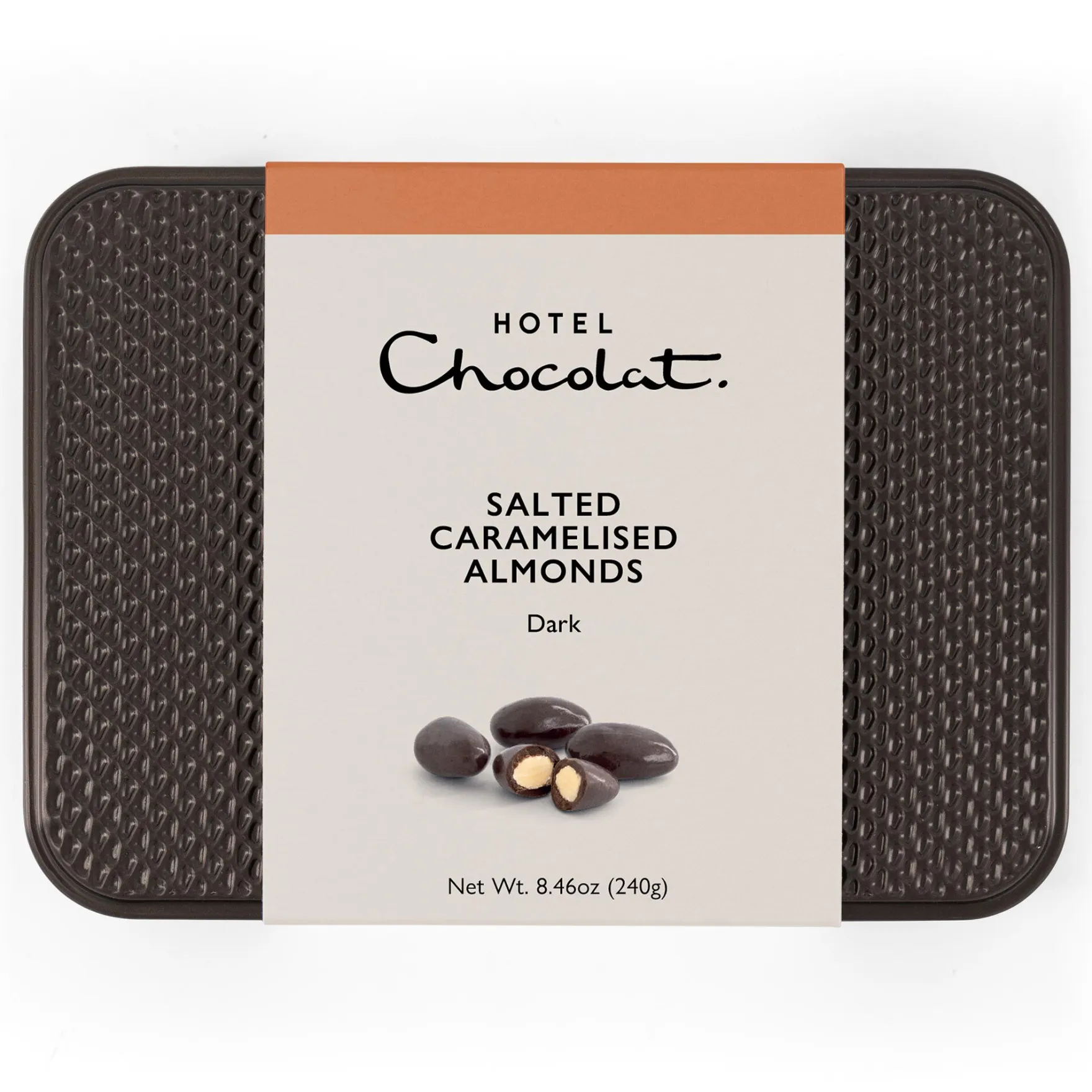 Dark Chocolate Salted Caramelised Almonds Gift Tin<Hotel Chocolat Hot